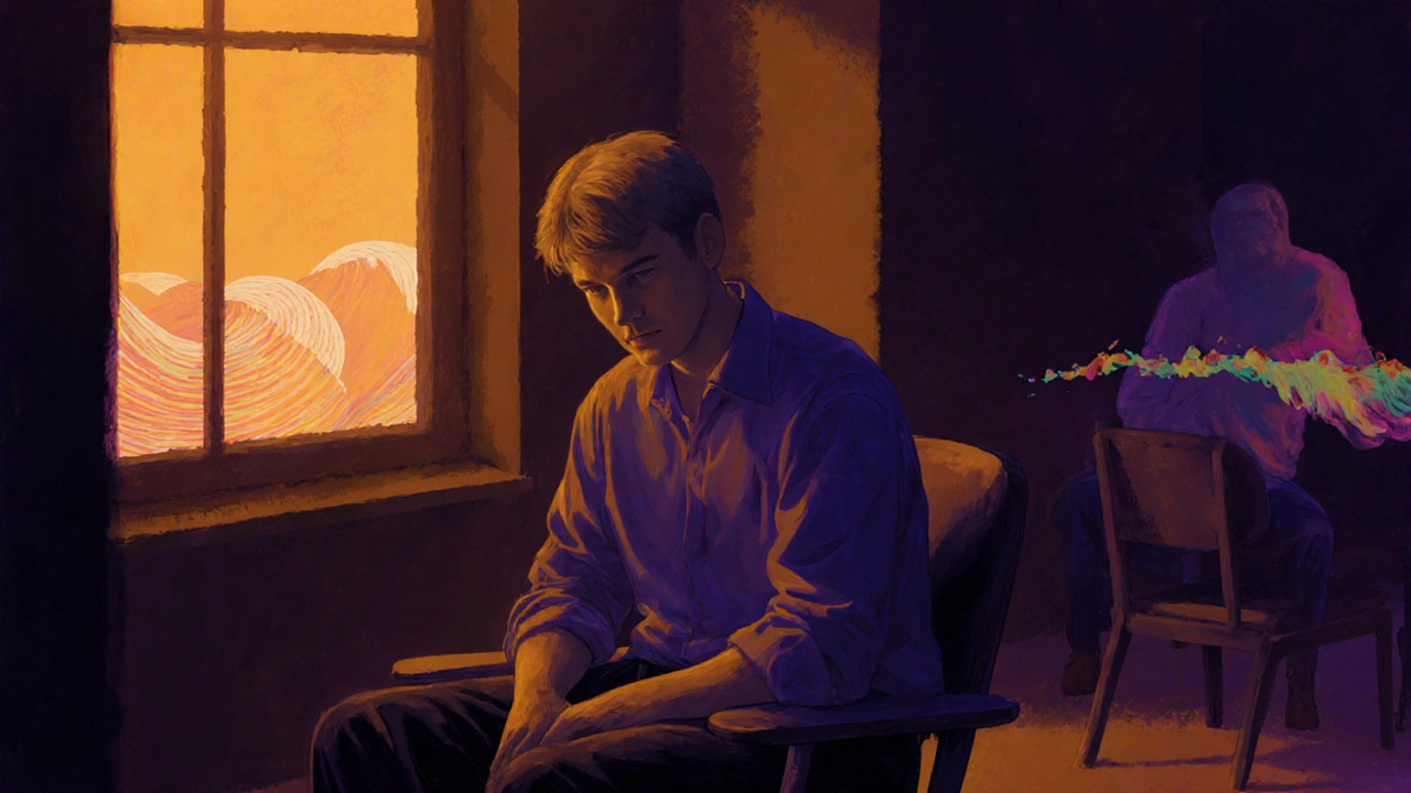 Person in ruhiger Umgebung, die die tiefen Wirkungen von THCP erlebt