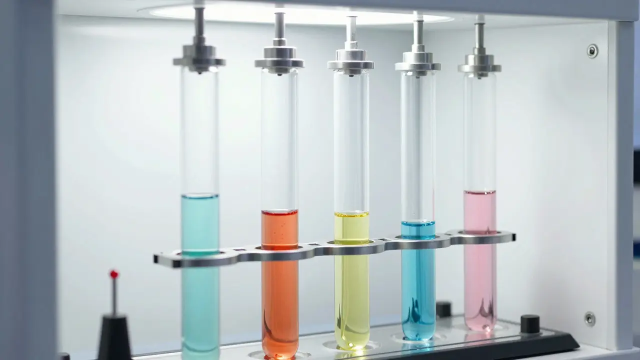 Chromatographie-Gerät zur THCP-Isolierung in Labor.