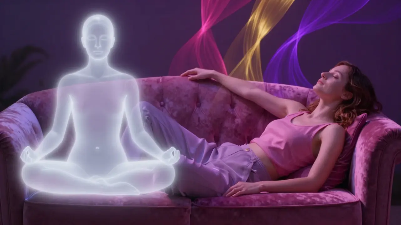 Konzeptuelle Darstellung von innerer Ruhe durch CBD und euphorischem Gefühl durch HHC.