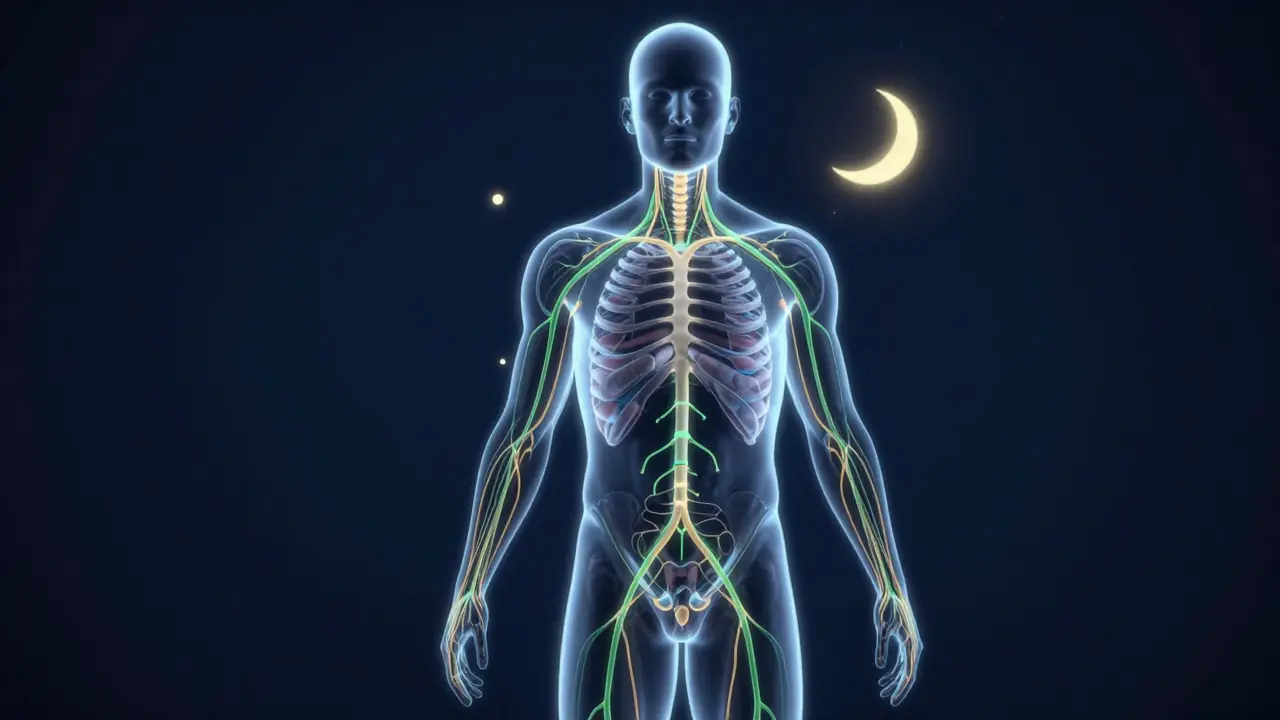 Abstrakte Darstellung des Endocannabinoid-Systems und Hormonhaushalts