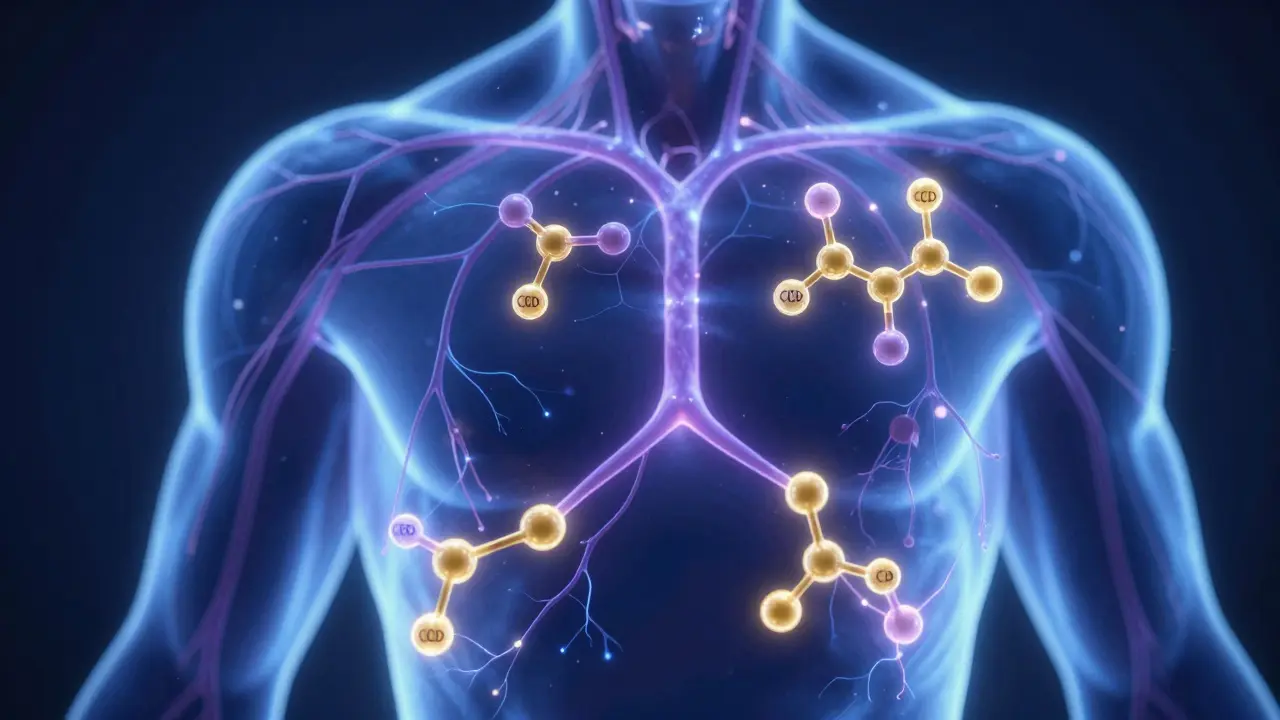Abstrakte Darstellung des Endocannabinoid-Systems