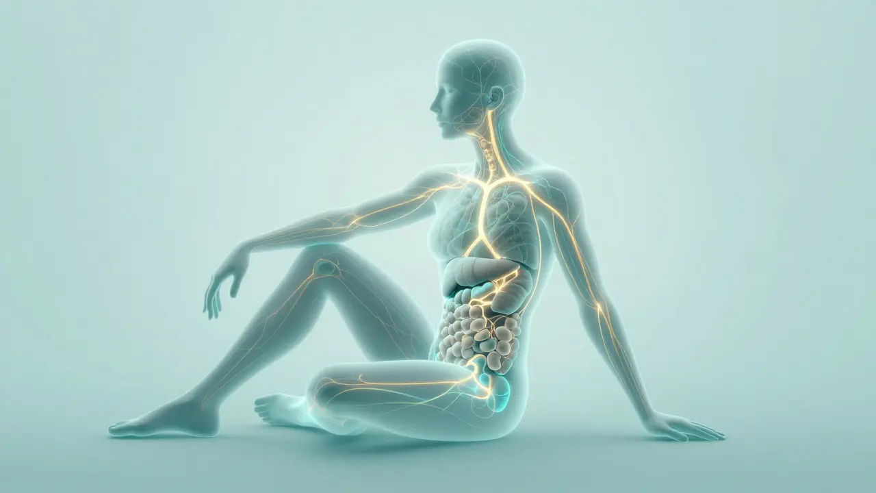Abstrakte Illustration des menschlichen Endocannabinoid-Systems