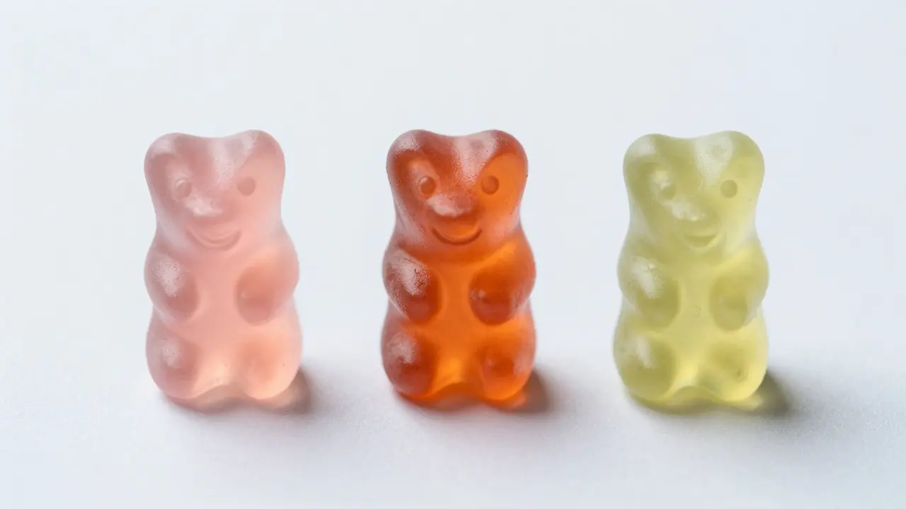 Makroaufnahme verschiedener Hybrid-Gummis mit unterschiedlichen Farbnuancen