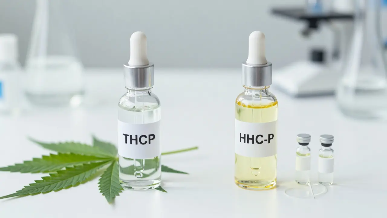 Vergleich von natürlichem THCP-Extrakt und synthetischem HHC-P im Labor