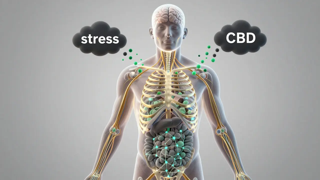 Grafik: CBD reduziert Stress für Hormongleichgewicht