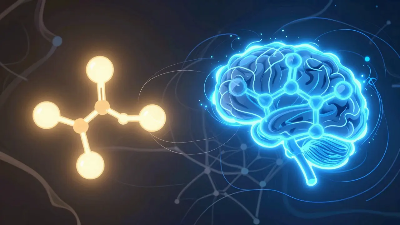 Abstract illustration comparing two glowing molecular structures